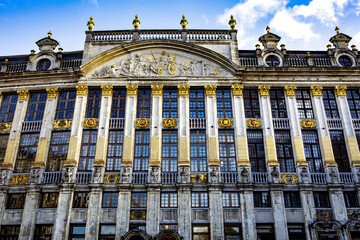 Grande Place building facade,  Brussels, Belgium