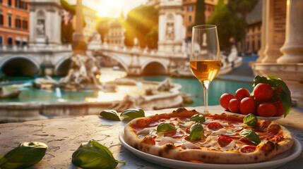 Pizza Perfecto: Savoring Italy's Culinary Gem Beneath the Sunset Sky