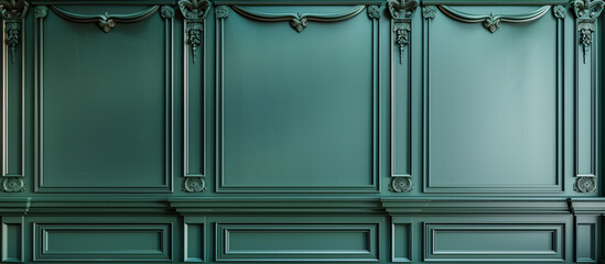 modern luxury green wall moulding panels