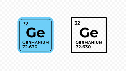 Germanium, chemical element of the periodic table vector design - obrazy, fototapety, plakaty