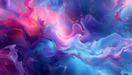 Fototapeta premium an abstract design with large color liquid dyes spilling and mixing together in a splash onto the canvas