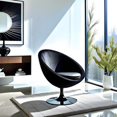 modern living room with furniture. Sofa design. Generative AI