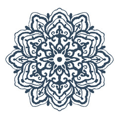 Monochrome mandala isolated on white background.  Hand-drawn illustration. - 777500443