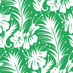 Monochrome  seamless pattern with flowers.  Vector - 777500450