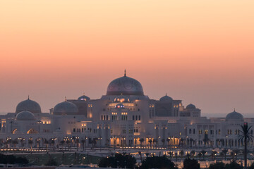United Arab Emirates - Sunset over Abu Dhabi Presidential Palace 