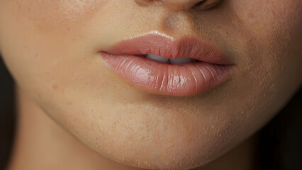 Generative KI lippen einer jungen frau