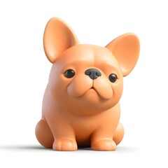 Concept art character of a simple fat cute funny kawaii fluffy cartoon orange corgi puppy in sitting playful pose. Lovely adorable pet stylized minimal style. Back view. 3d render isolated