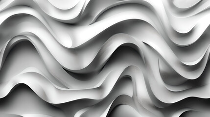 Abstract White Waves Design Illustration. Modern, Elegant Texture for Backgrounds. Ideal for Wallpapers and Stylish Graphics. Seamless Pattern Potential. AI