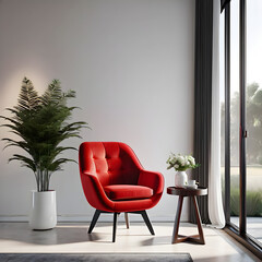 modern living room with armchair. Sofa design. Generative AI