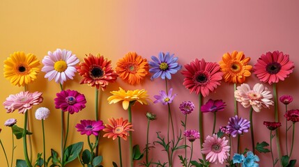 Many flowers grouped together