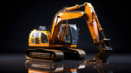 Excavator Construction Icon 3d