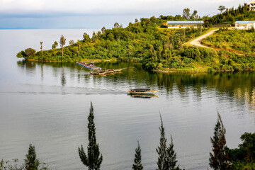 Boats on Kivu lake, Karongi, Rwanda