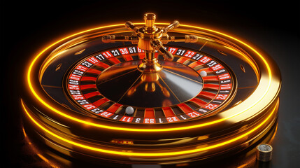 Luxury of the Casino roulette wheel isolation background, Illustration.