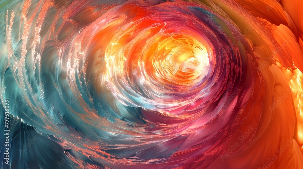 Poster a colorful swirl of light and dark colors. the colors are bright and vibrant, creating a sense of en