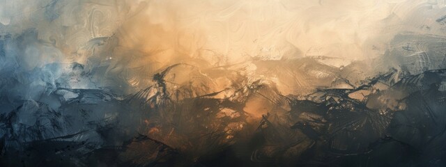 Abstract Atmospheric Art with Warm and Cool Contrasts
