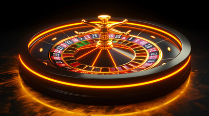 Naklejka premium Luxury of the Casino roulette wheel isolation background, Illustration.