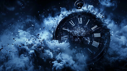 An animated clock, its hands spinning too fast, losing control