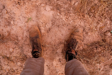 PhotographerÕs dusty shoes near Fatick, Senegal