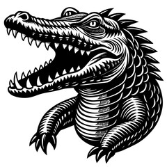 crocodile silhouette vector illustration,turnstone house,Cute cartoon dragon characters,Holiday t shirt,Hand drawn trendy Vector illustration,svg crocodile face,dragon on black background