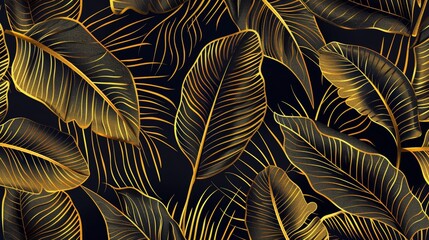Design for fabrics, prints, banners, invitations, and covers with tropical leaf wallpapers, luxury nature leaves patterns, and modern illustrations.