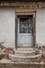 Old weathered wooden door