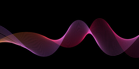 abstract red light wave abstract background. Abstract glowing circle lines on dark background.modern futuristic technology creative background,illustrations as basic points in the image,