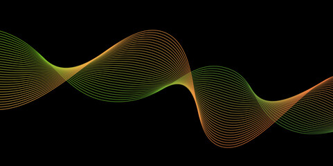 abstract green light wave abstract background. Abstract glowing circle lines on dark background.modern futuristic technology creative background,illustrations as basic points in the image,