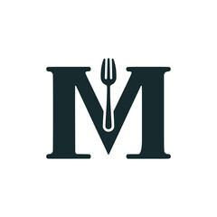 letter M restaurant food logo vector illustration template design