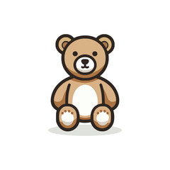 cute teddy bear doll sticker label vector illustration template design