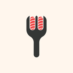 Fork Sushi Logo, Suitable For Japanese Restaurant Logo