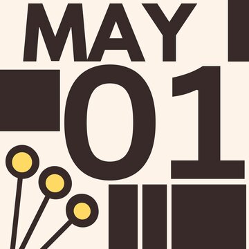 MAY 1 . Modern calendar icon .date ,day, month .flat Modern style calendar for the month of MAY