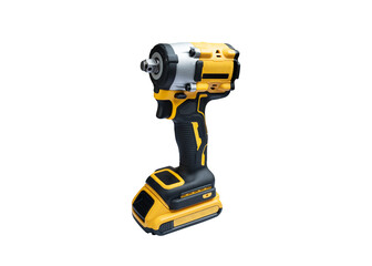 Electric tool ,Power tool ,Mid-Range Cordless Impact Wrench or Cordless screwdriver with battery on white background  