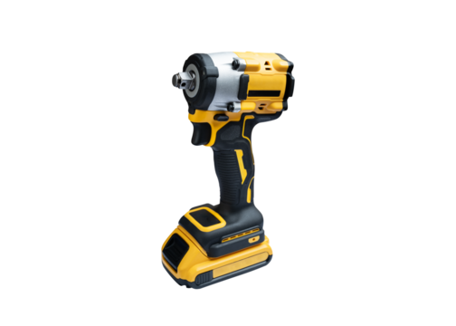 Electric tool ,Power tool ,Mid-Range Cordless Impact Wrench or Cordless screwdriver with battery on white background  