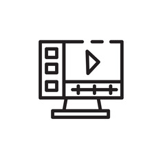 Edit Video Computer Line Icon