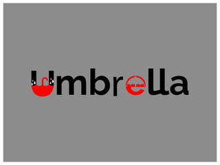 vector graphic illustration of a logo design for umbrella,with pictorial mark and letter form style,use the letter Umbrella.simple, modern,creative,Umbrella Logo.Insurance Logo Design Vector.