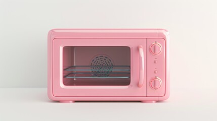 Pastel colored clay microwave a 3D on a stark white background