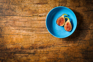 one fresh fig cut in half