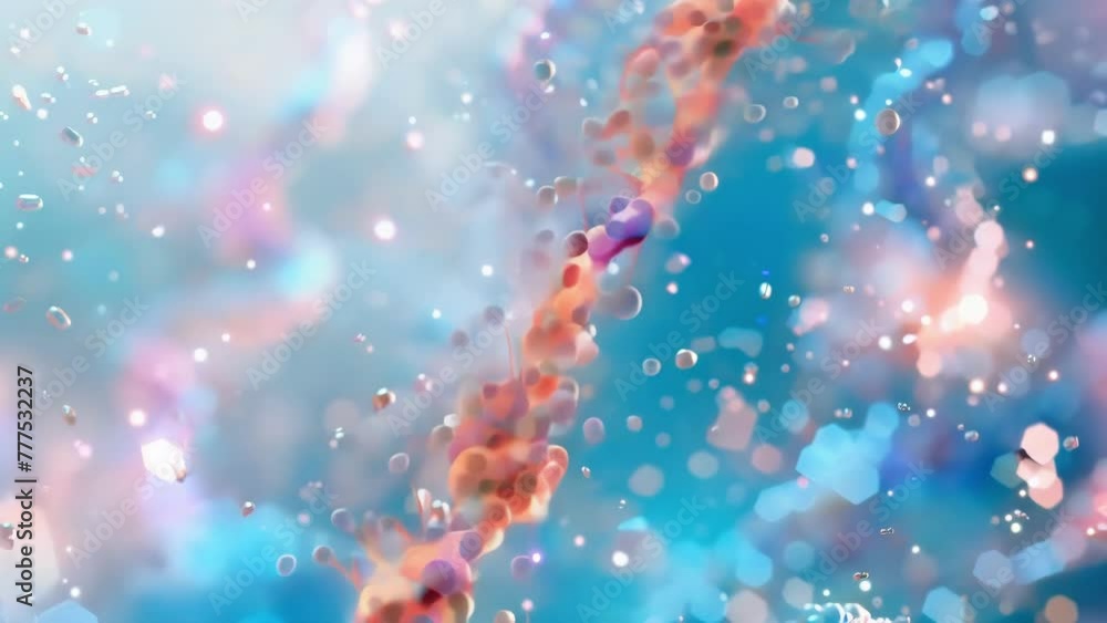 Poster a vibrant image of gene expression through rna with different types of rna molecules interacting and