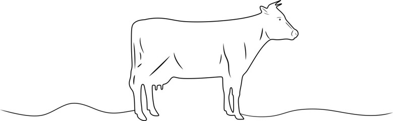 line art cow