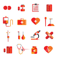 simple flat medicine icons and elements