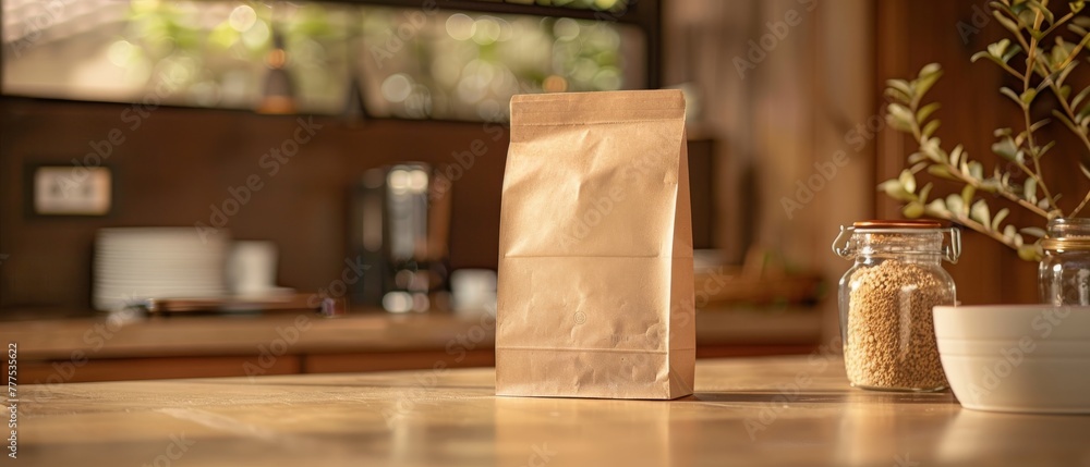Poster this brown paper bag is 100% recyclable and can be used on a counter as a packaging material. it is 