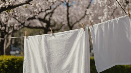 laundry drying on the clothesline