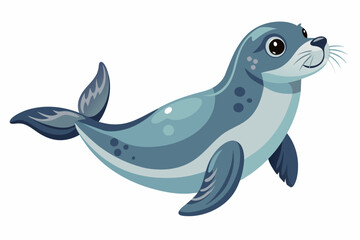  the seal swimming white-background