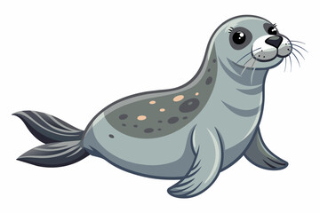  the seal swimming white-background