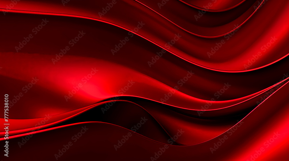 Poster a red fabric with a wave pattern