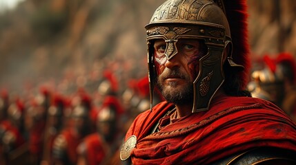 A Roman warrior, Close-up - obrazy, fototapety, plakaty