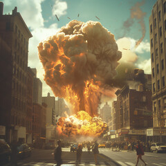 Nuclear detonation and Atomic explosion - obrazy, fototapety, plakaty