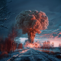 Nuclear detonation and Atomic explosion - obrazy, fototapety, plakaty