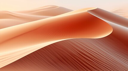 Desert with orange sand dunes. Beautiful natural landscape