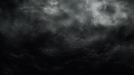 A dark and stormy sky with a large wave crashing in the background - obrazy, fototapety, plakaty